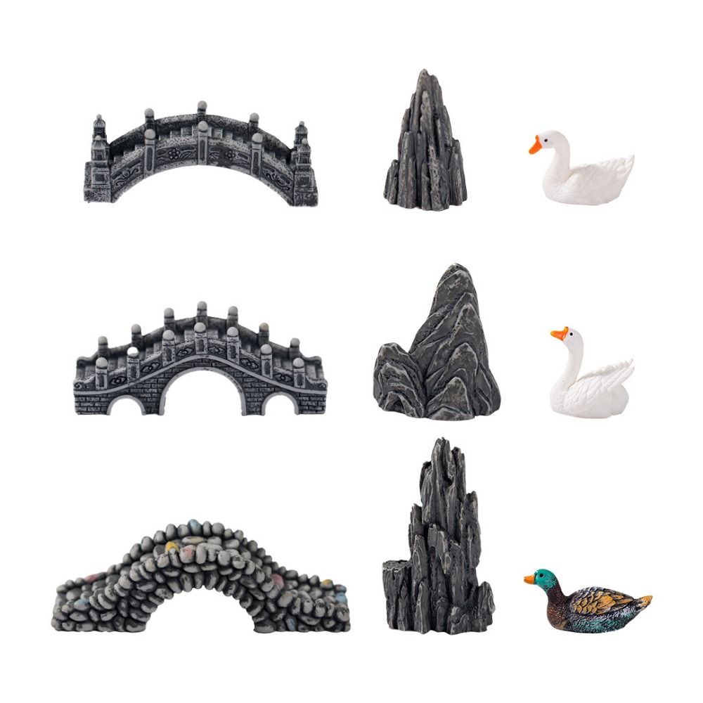 Aquarium Sand White - Creatieve decoratieve rotstuin paviljoen brug simulatie