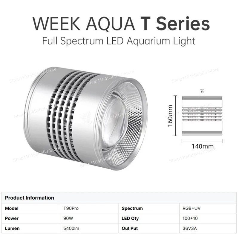 T90 PRO 90W RGB+UV LED Aquariu - Planted Aquarium Uv Light recensie en prijs